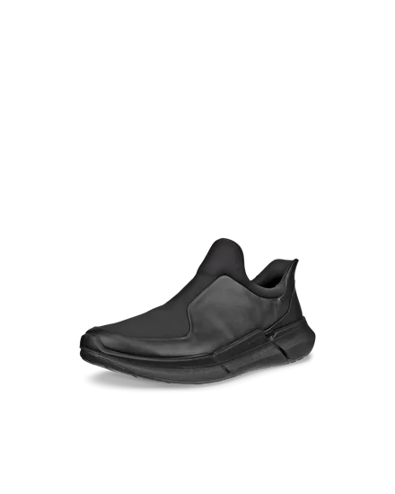 Men s ECCO Biom 2.2 Leather Slip On Trainer Black