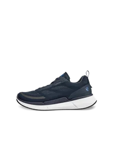 Men s ECCO Soft 7 Leather Trainer Navy