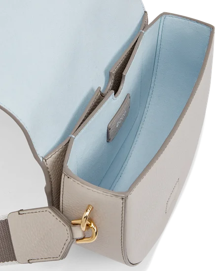 ECCO Leather Saddle Bag Beige