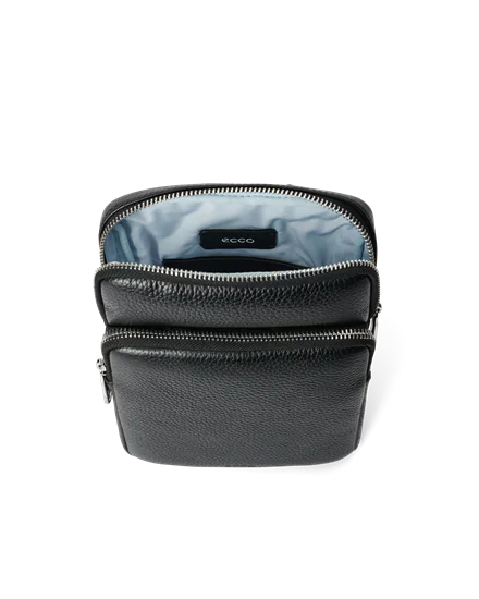ECCO Flat Pouch Leather Crossbody Bag Black