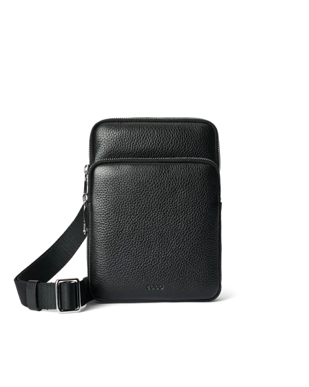 ECCO Flat Pouch Leather Crossbody Bag Black