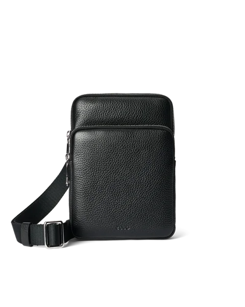 Flat leather top crossbody bag