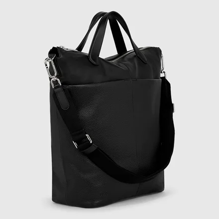 ECCO Textureblock Leather Tote Bag Black