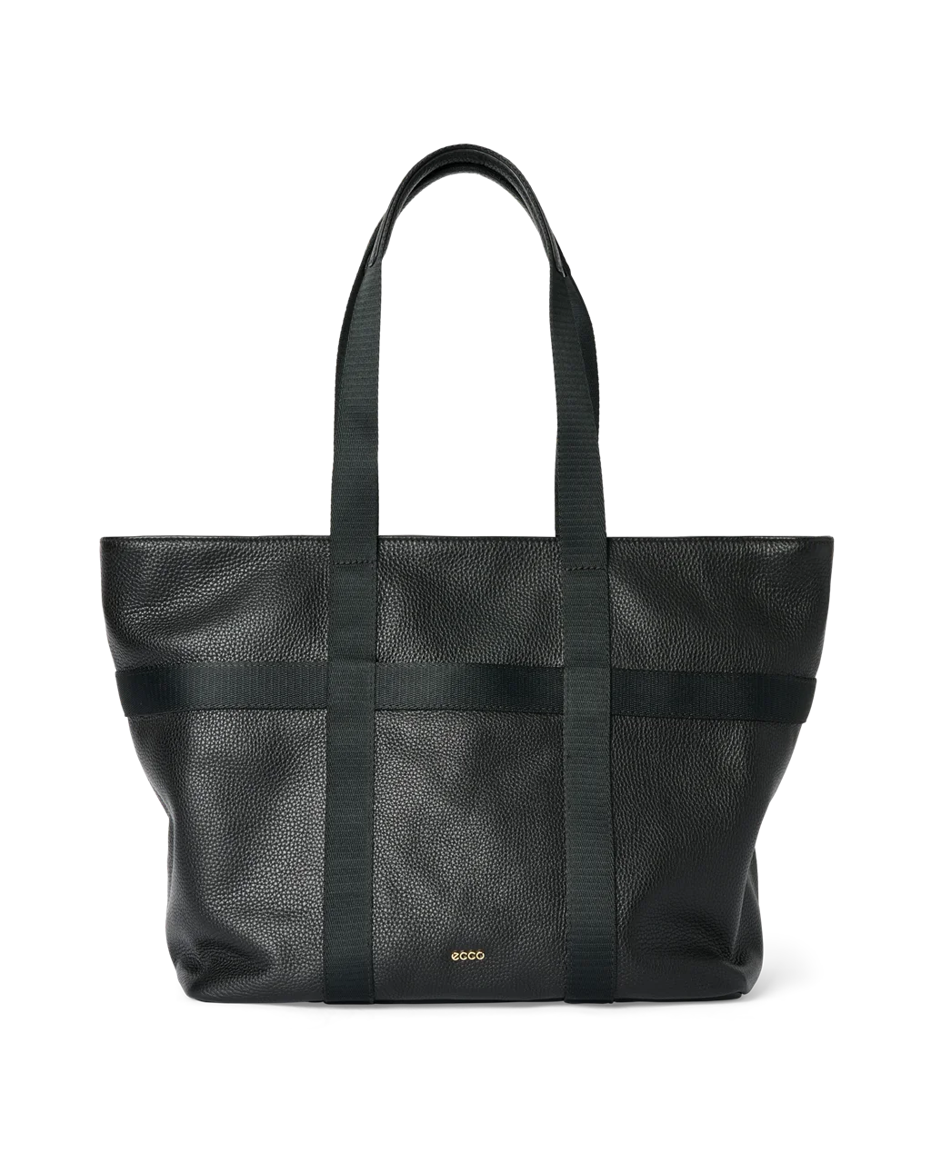 Skorzana torba shopper ECCO Czarny