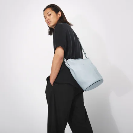 ECCO Wet Takeaway Leather Shoulder Bag Blue