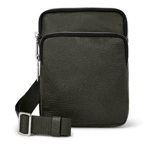 ECCO Flat Pouch Leather Crossbody Bag Green