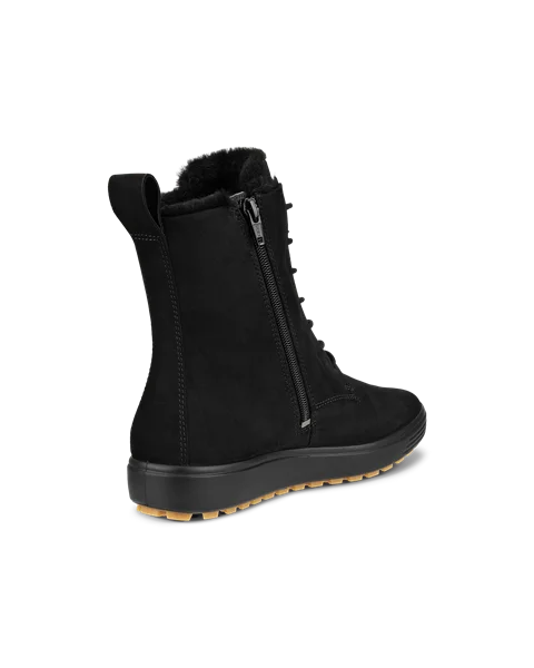 ECCO Soft 7 Tred Damen Halbhoher Stiefel aus Nubukleder Schwarz
