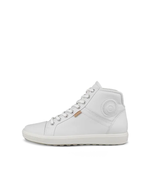 ECCO Soft 7 Damen High Top Sneaker aus Leder WeiB