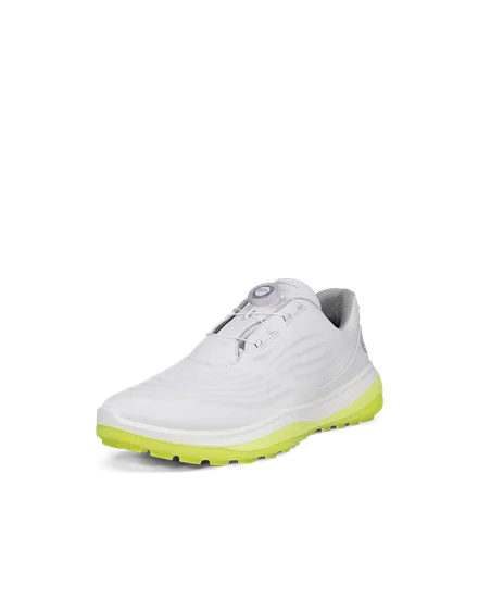 Men s ECCO Golf LT1 Leather Waterproof Shoe White
