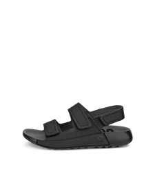 Kids' ECCO® Cozmo Leather Two Strap Sandal - Black - O