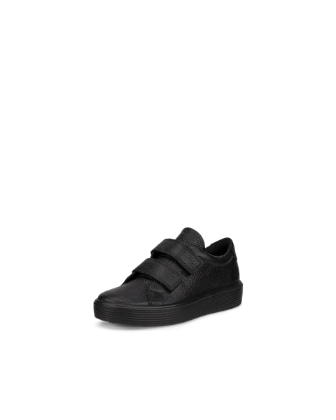 Kids ECCO Soft 60 Leather Trainer Black