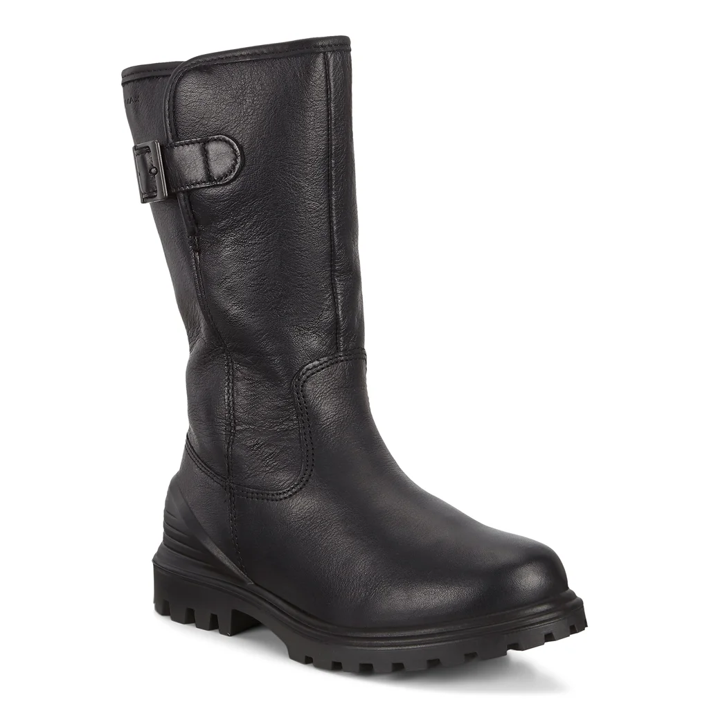 Kids ECCO Tredtray Leather High Cut Boot Black