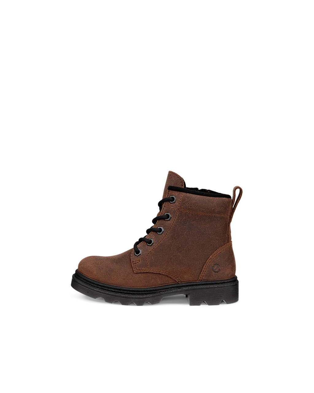 Kids ECCO Grainer Suede Waterproof Lace Up Boot Brown