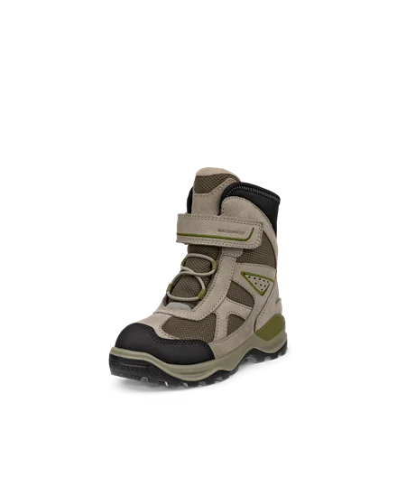 Kids ECCO Snow Mountain Nubuck Waterproof Winter Boot Green