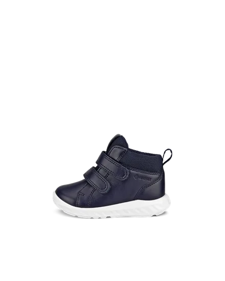 Kids ECCO SP.1 Lite Leather Gore Tex Hook Loop Trainer Navy