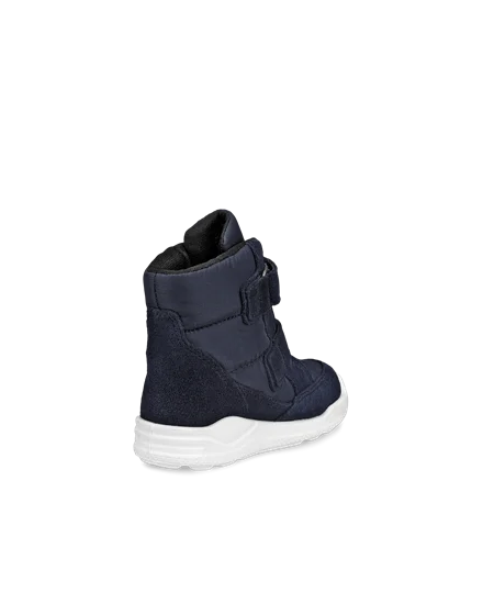 Kids ECCO Urban Mini Suede Gore Tex Mid Cut Boot Navy