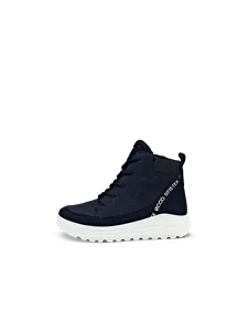 Kids ECCO Urban Mini Suede Gore Tex Mid Cut Boot Navy