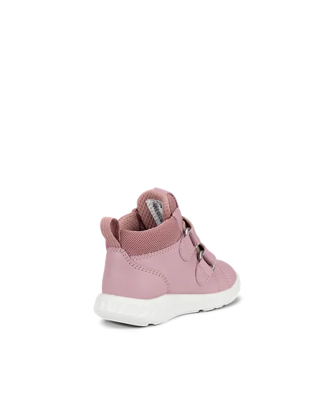 Kids ECCO SP.1 Lite Leather Gore Tex Hook Loop Trainer Pink