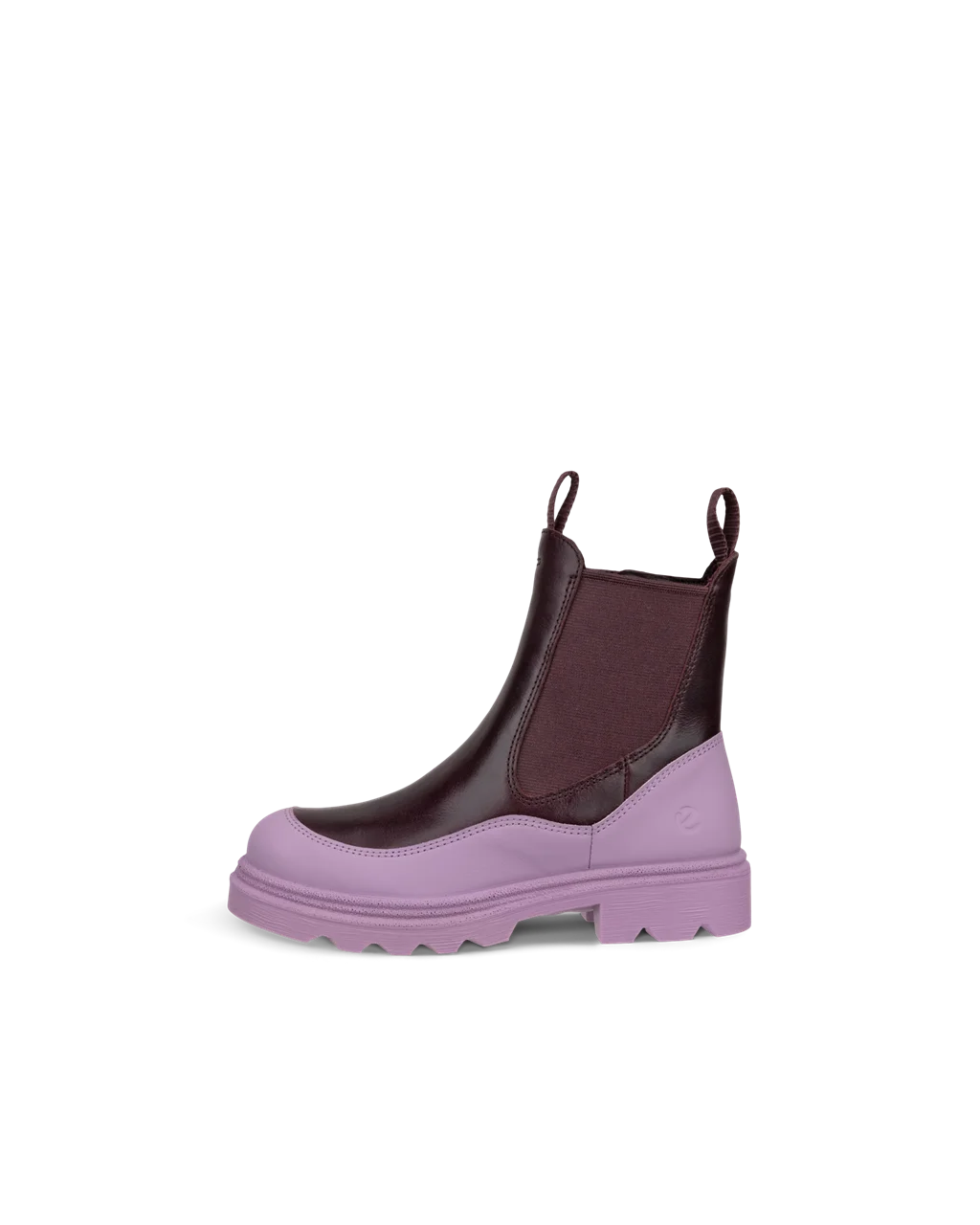 Kids ECCO Grainer Leather Chelsea Boot Purple