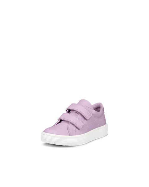 Kids ECCO Soft 60 Leather Trainer Purple