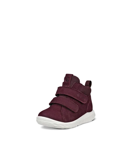 Kids ECCO Sp.1 Lite Nubuck Gore Tex Hook Loop Trainer Purple