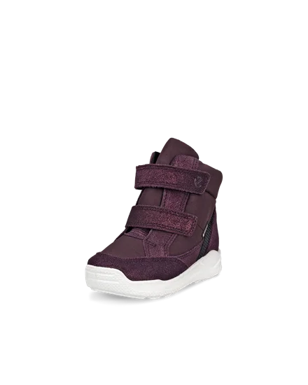 Kids ECCO Urban Mini Suede Gore Tex Mid Cut Boot Purple