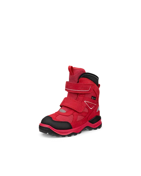 Kids ECCO Snow Mountain Nubuck Gore Tex Winter Boot Red
