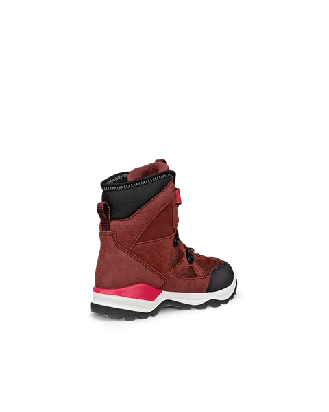 Kids ECCO Snow Mountain Nubuck Gore Tex Winter Boot Red
