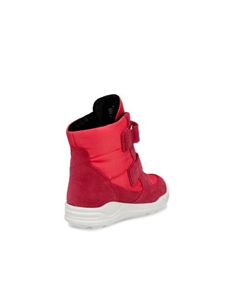 Kids ECCO Urban Mini Suede Gore Tex Mid Cut Boot Red