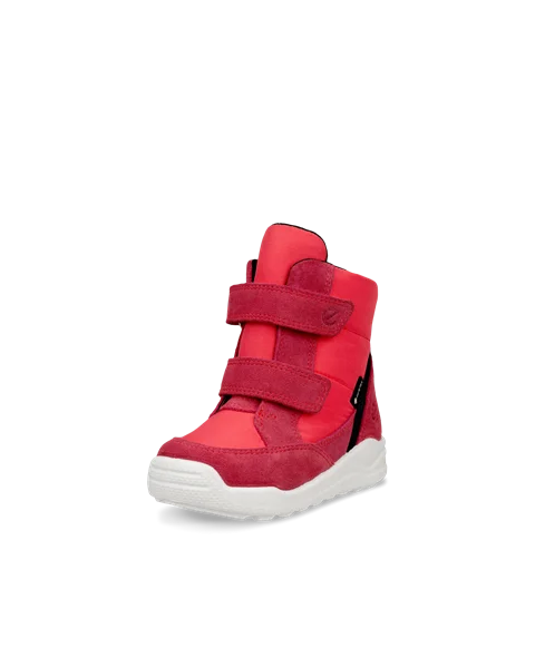Kids ECCO Urban Mini Suede Gore Tex Mid Cut Boot Red