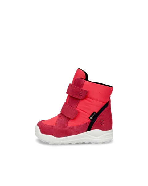 Kids ECCO Urban Mini Suede Gore Tex Mid Cut Boot Red
