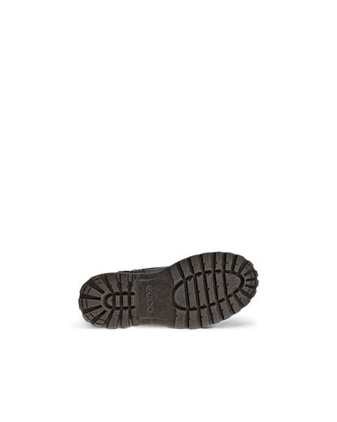 Kids ECCO Tredtray Leather Lace Up Mid Cut Boot Silver