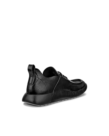 Women s ECCO Cozmo Shoe Leather Moc Toe Shoe Black