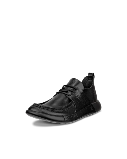 Women s ECCO Cozmo Shoe Leather Moc Toe Shoe Black