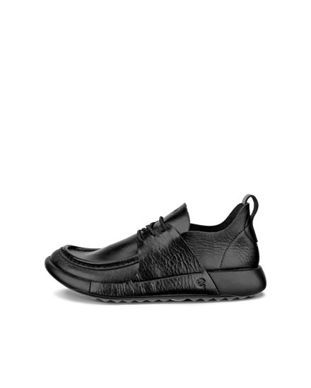 Women s ECCO Cozmo Shoe Leather Moc Toe Shoe Black