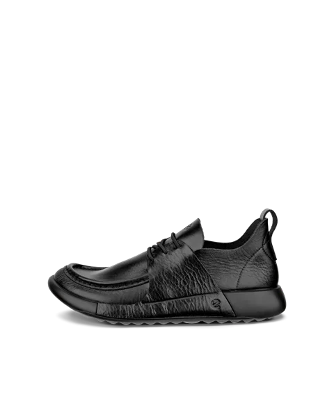 Women s ECCO Cozmo Shoe Leather Moc Toe Shoe Black