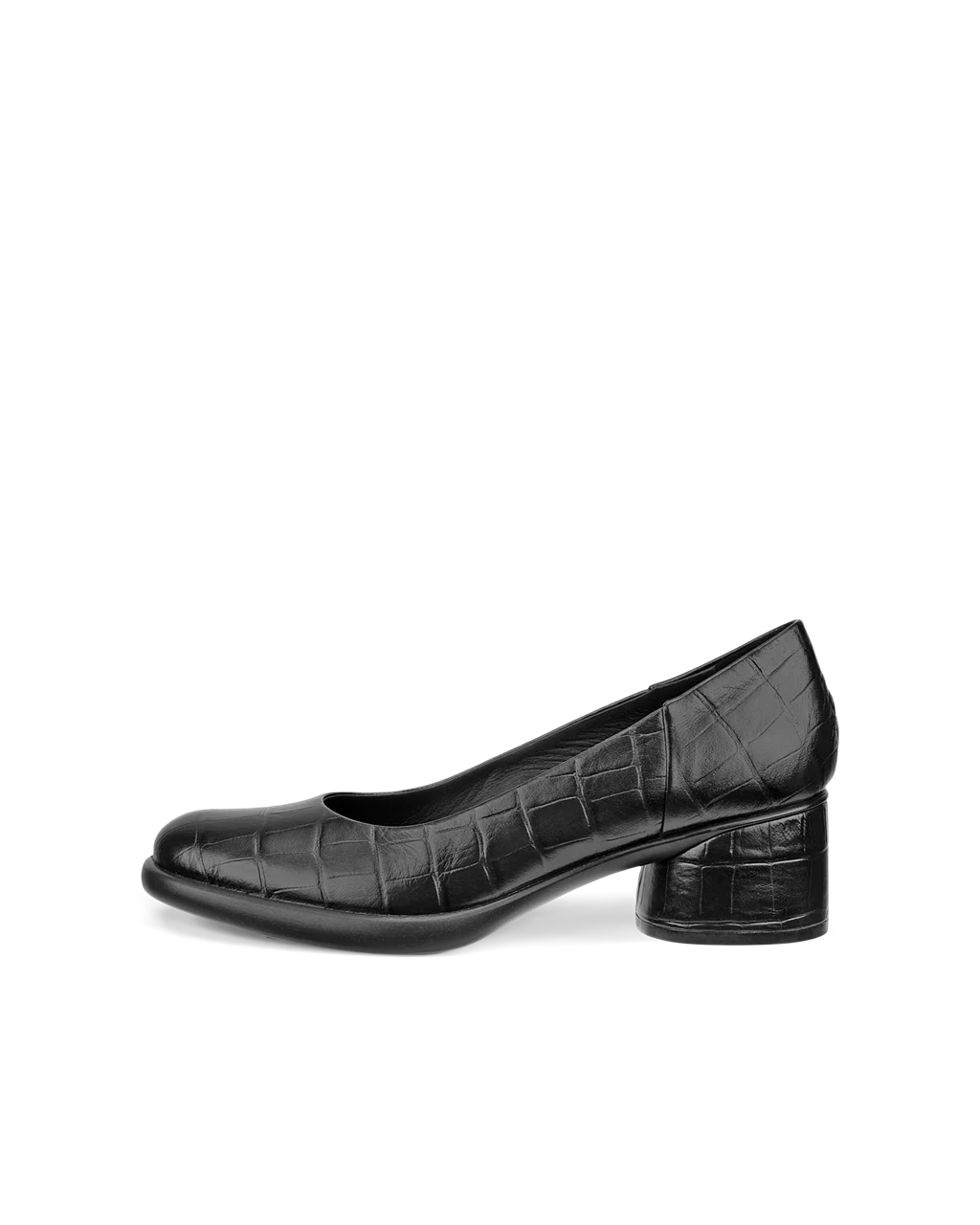Women s ECCO Sculpted LX 35 Leather Block Heeled Pump Black