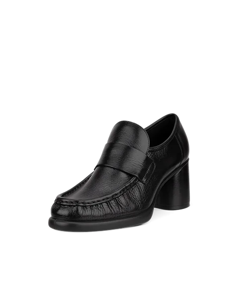 Women s ECCO Sculpted LX 55 Leather Block Heeled Loafer Black