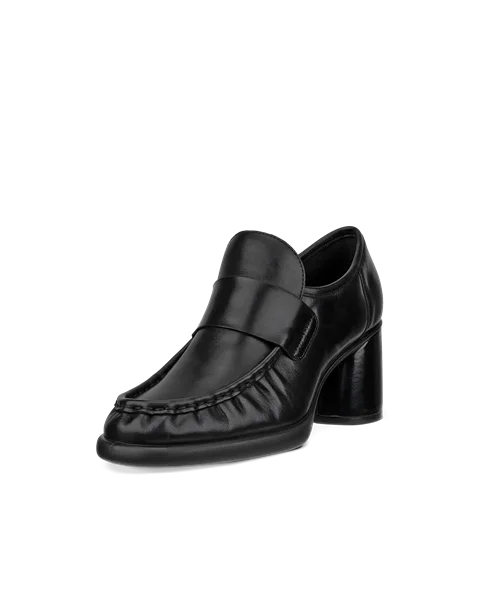 Women s ECCO Sculpted LX 55 Leather Block Heeled Loafer Black