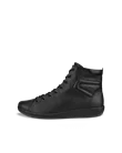 Women s ECCO Soft 2.0 Leather High Top Walking Shoe Black