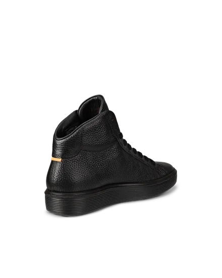 Women s ECCO Soft 60 Leather High Top Trainer Black