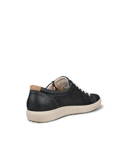 Women s ECCO Soft 7 Suede Trainer Black