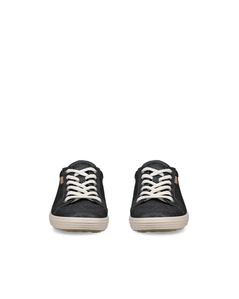 Women s ECCO Soft 7 Suede Trainer Black