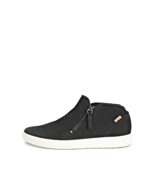 Women s ECCO Soft 7 Nubuck Zip Bootie Black