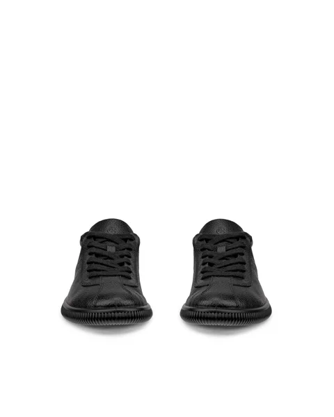Women s ECCO Soft Zero Leather Trainer Black