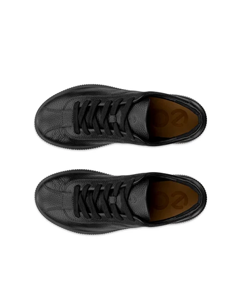 Women s ECCO Soft Zero Leather Trainer Black