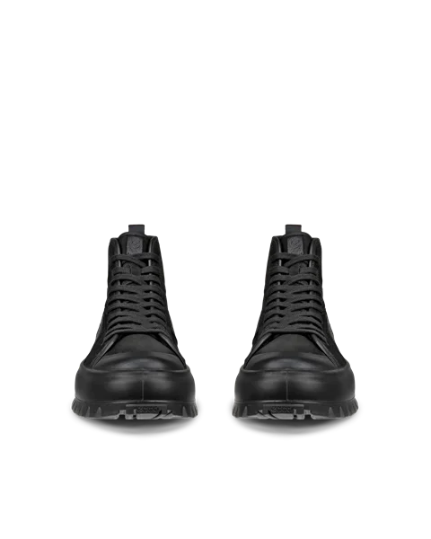 Women s ECCO Street Ace Rugged Nubuck Gore Tex High Top Trainer Black