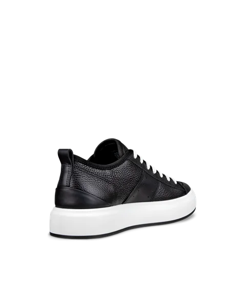 Women s ECCO Street Ace Leather Trainer Black