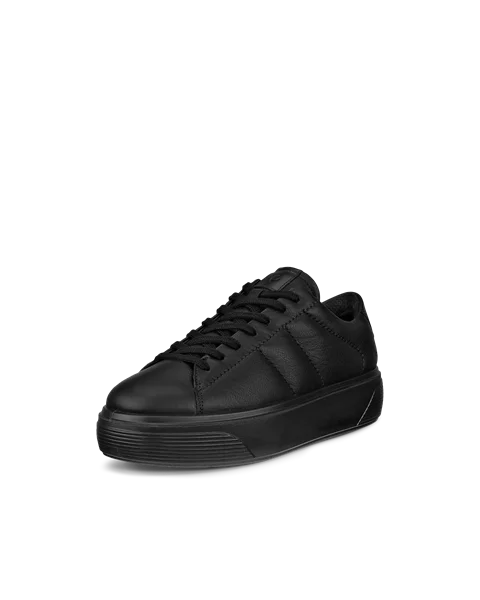 Women s ECCO Street Platform Leather Platform Trainer Black