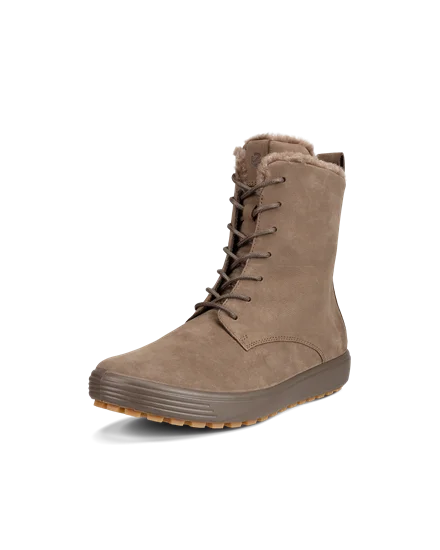 ECCO Soft 7 TRED Dames halfhoge laars van nubuck Beige